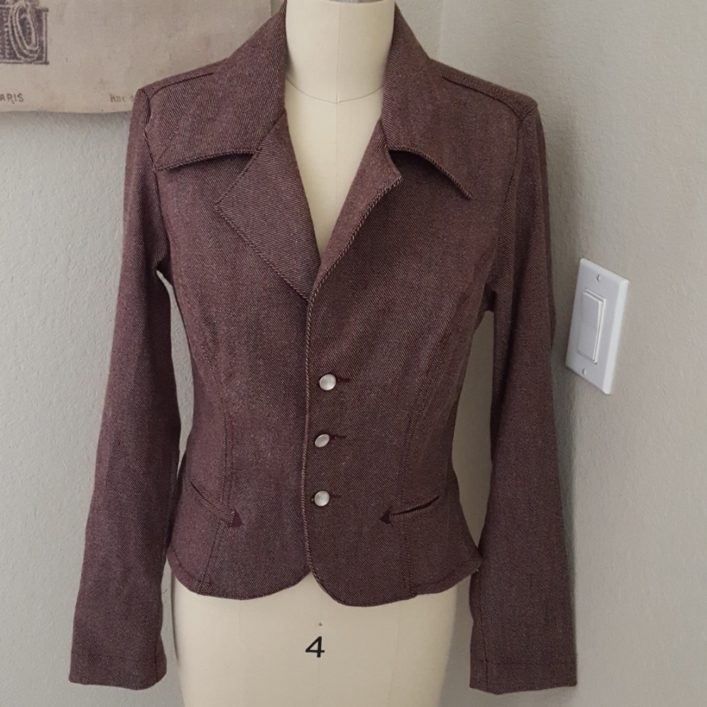 Frankie B. Western Shirt Style Fitted Blazer